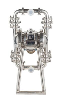 Pompa a diaframma pneumatica in acciaio inossidabile con portata di 150 gpm e pressione massima di 120 psi