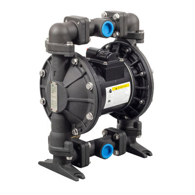 Pompa a diaframma azionata ad aria con pressione massima di 120 psi, flusso massimo di 90 gpm e diaframma in PTFE per particelle solide liquide